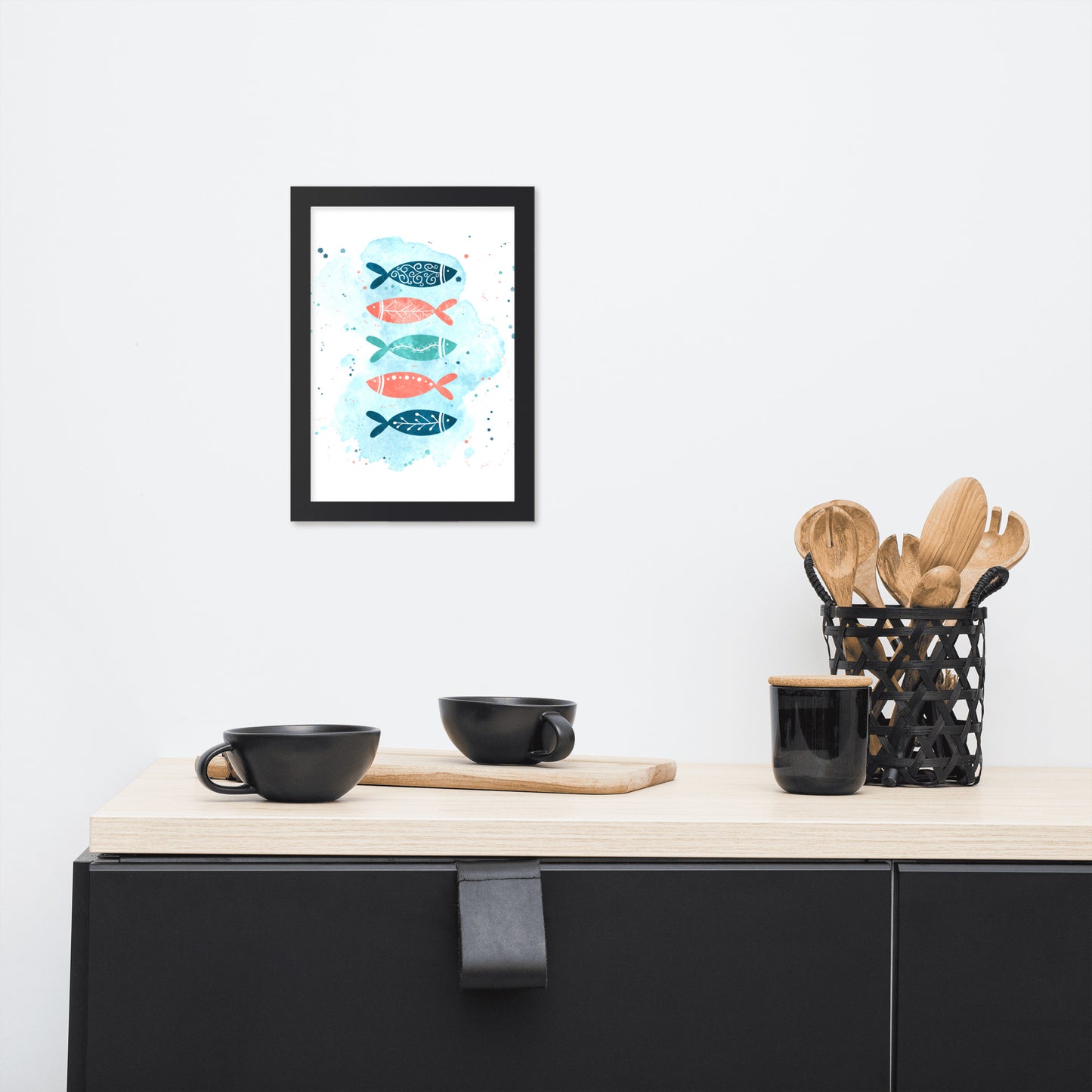 Framed matte paper poster, Colorful fish