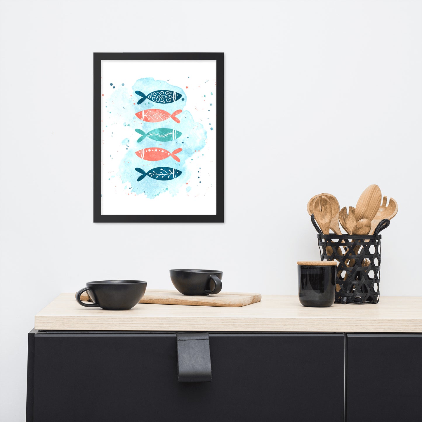 Framed matte paper poster, Colorful fish