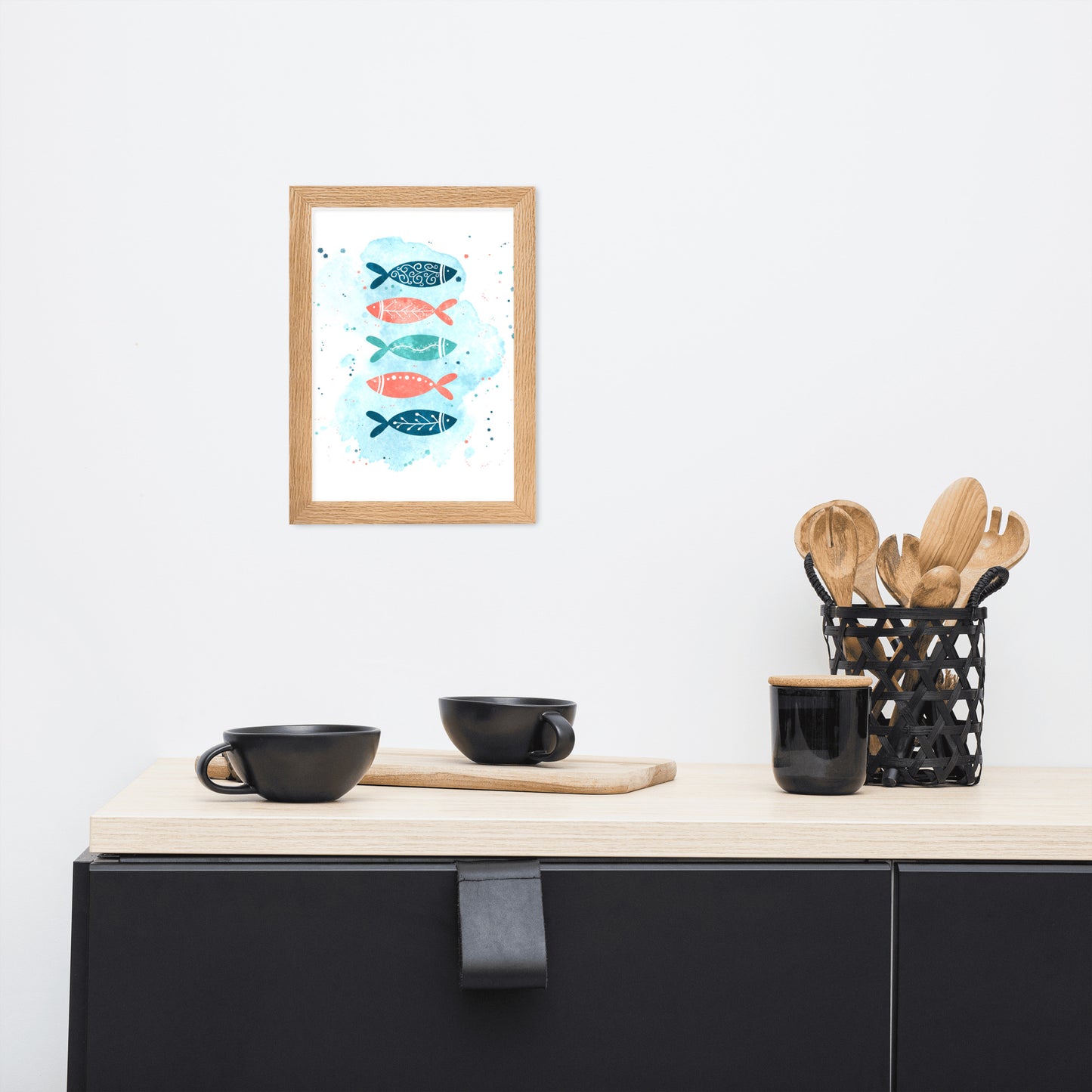 Framed matte paper poster, Colorful fish