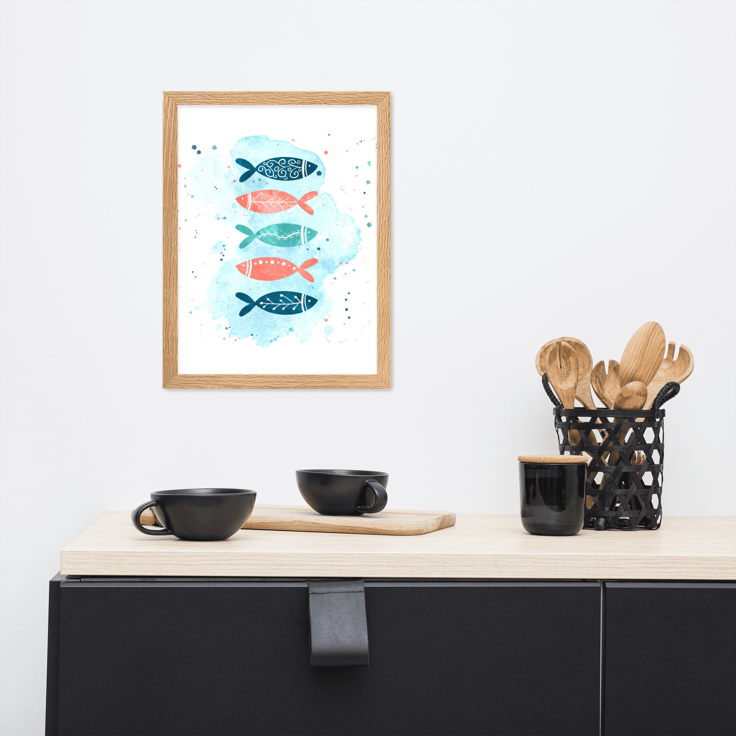 Framed matte paper poster, Colorful fish