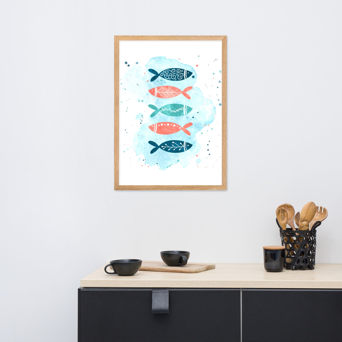 Framed matte paper poster, Colorful fish