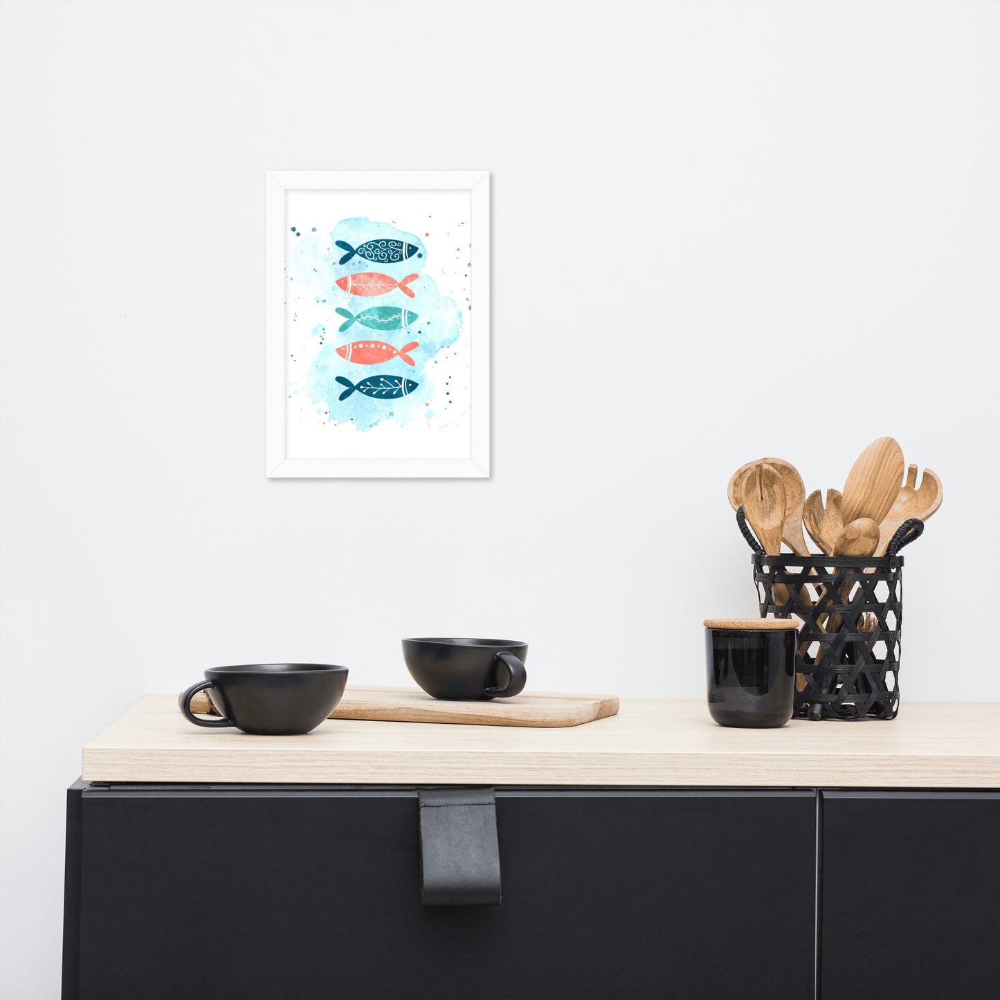 Framed matte paper poster, Colorful fish