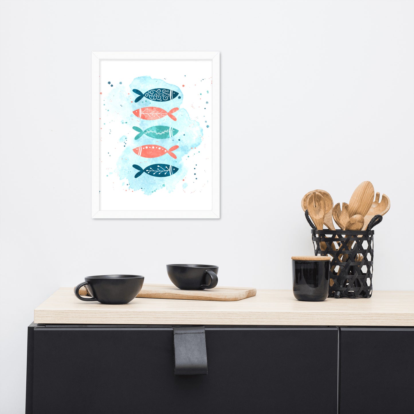 Framed matte paper poster, Colorful fish