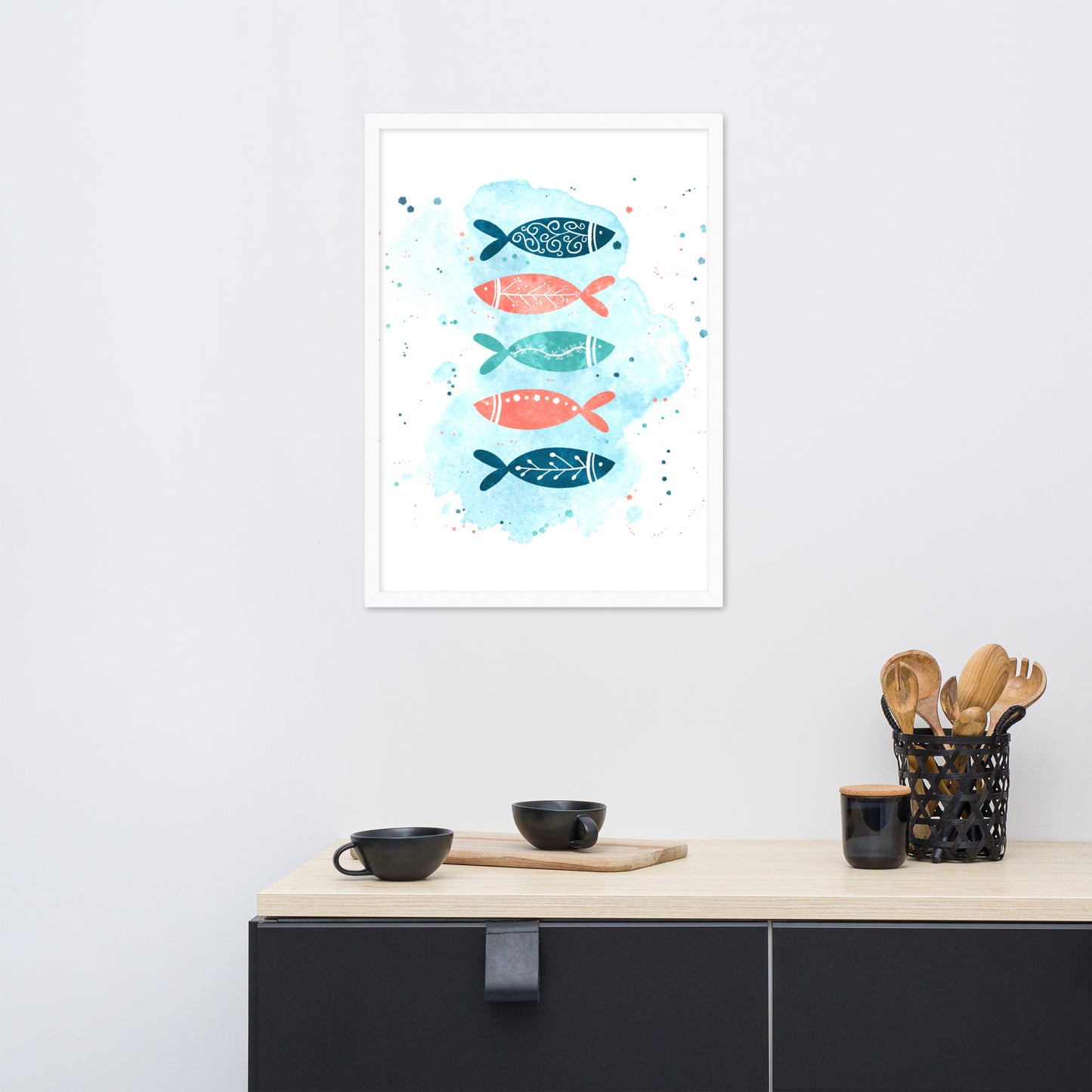 Framed matte paper poster, Colorful fish