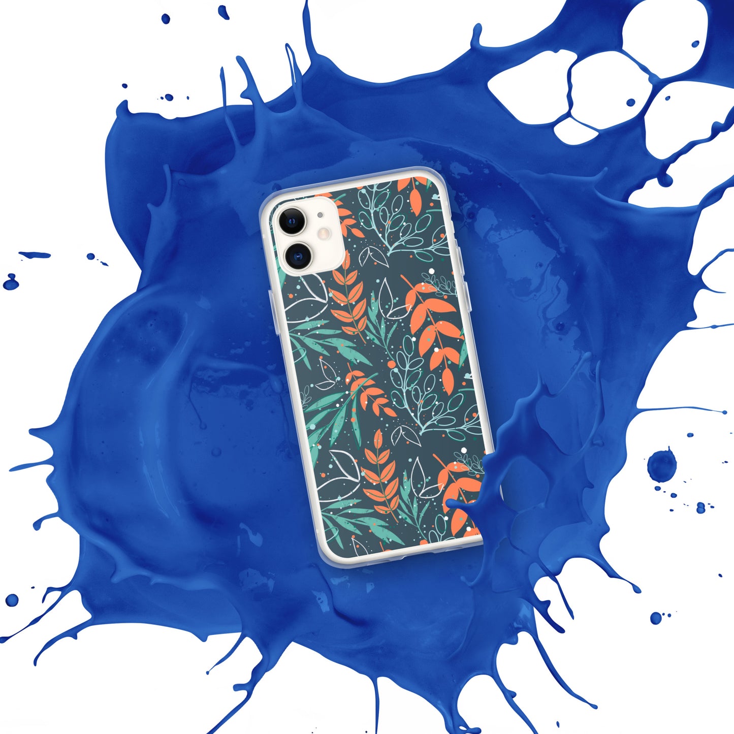 iPhone Case, Leaves blue