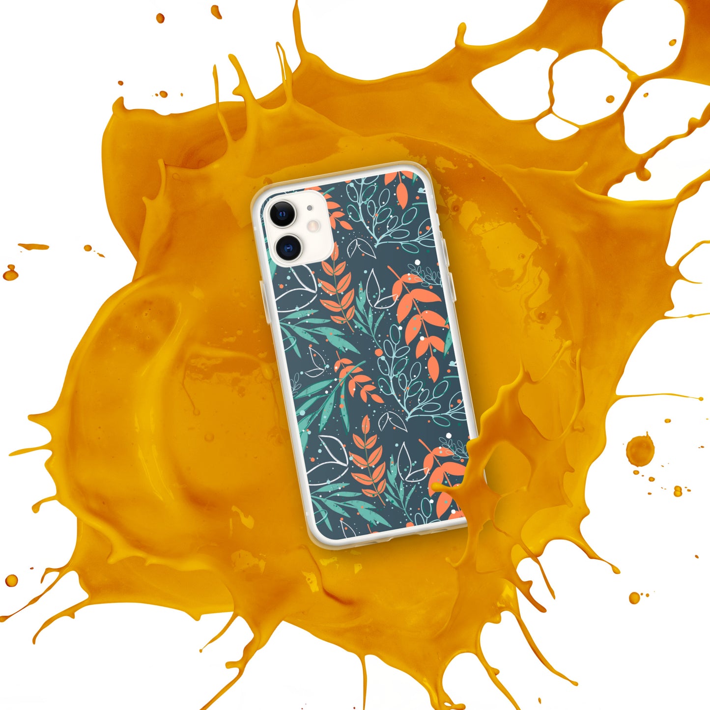 iPhone Case, Leaves blue