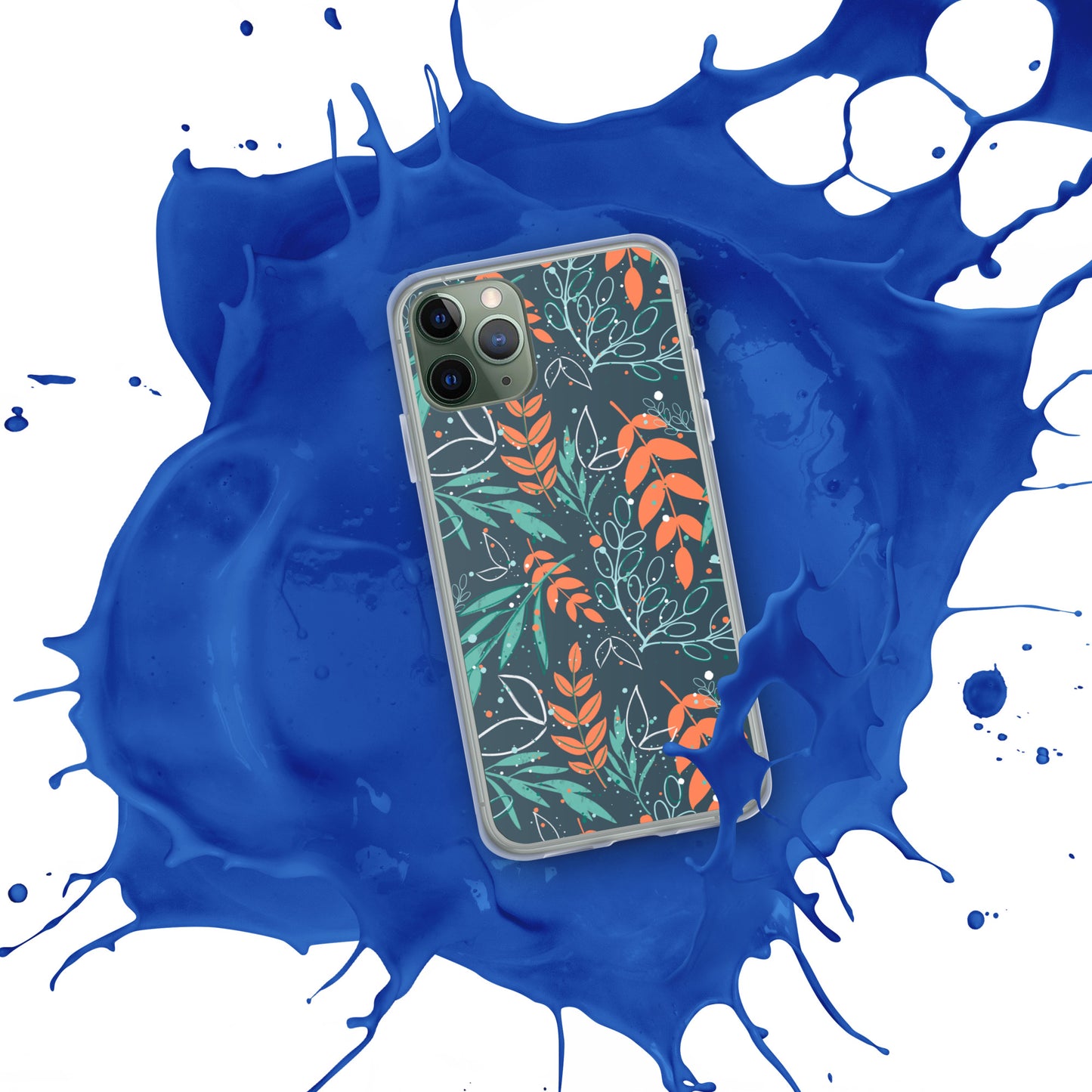 iPhone Case, Leaves blue