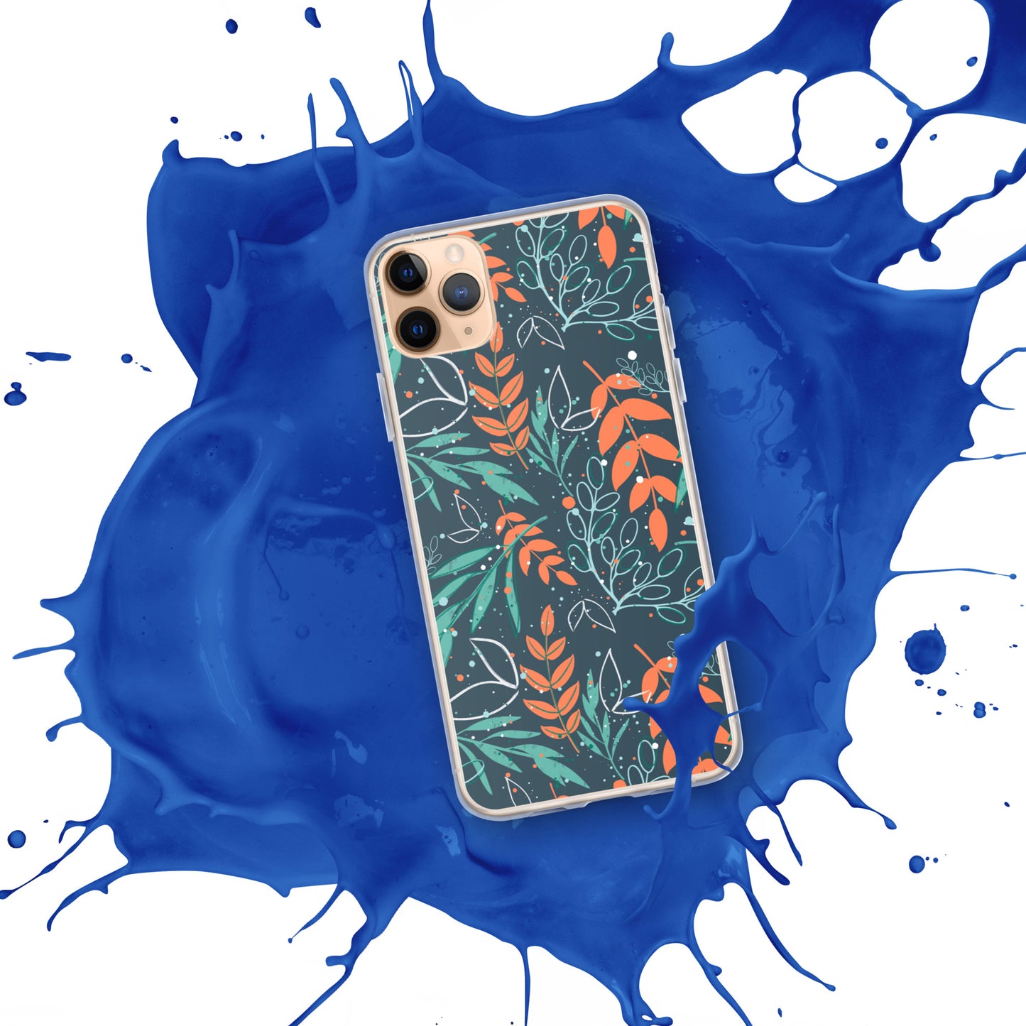 iPhone Case, Leaves blue