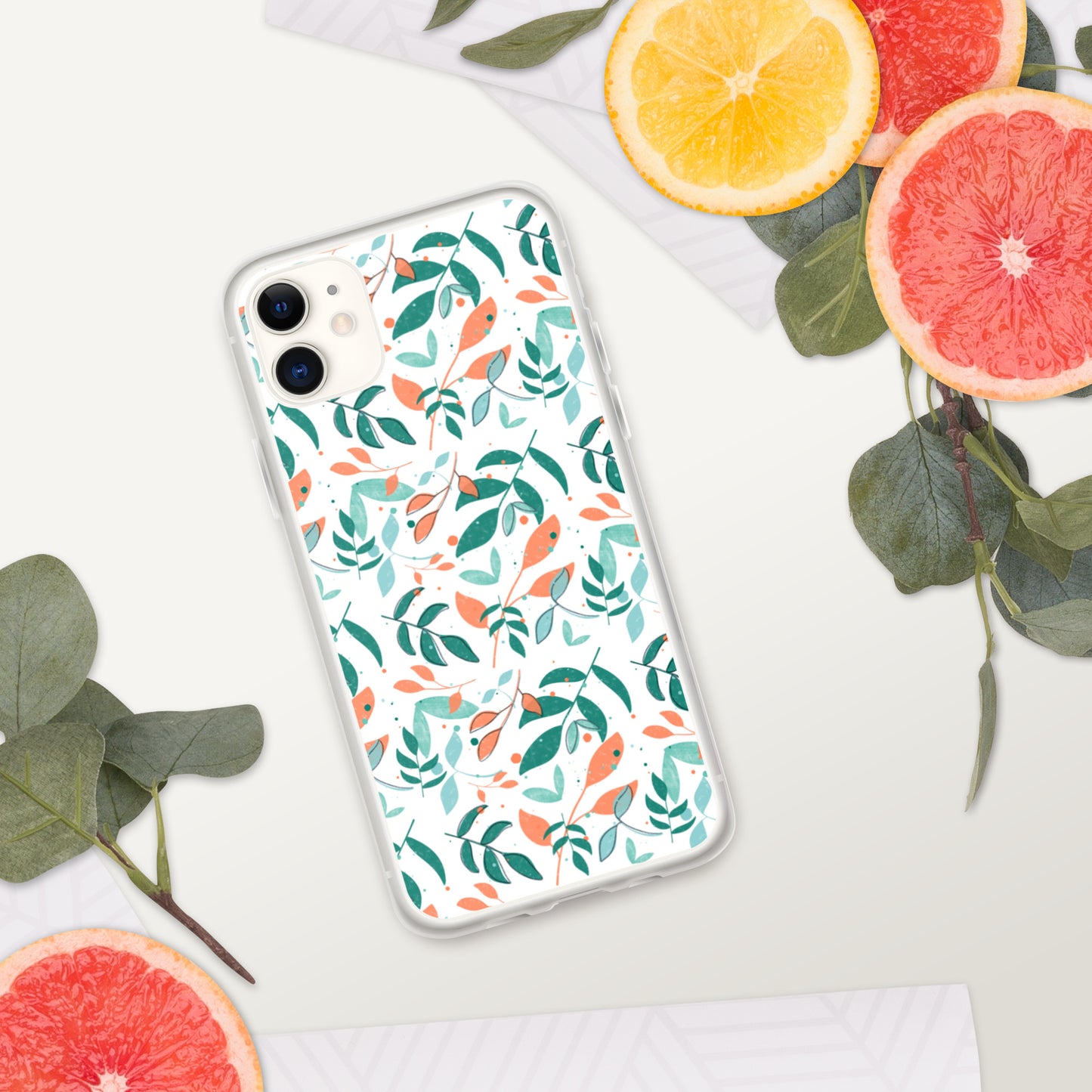 iPhone Case, Leaves white