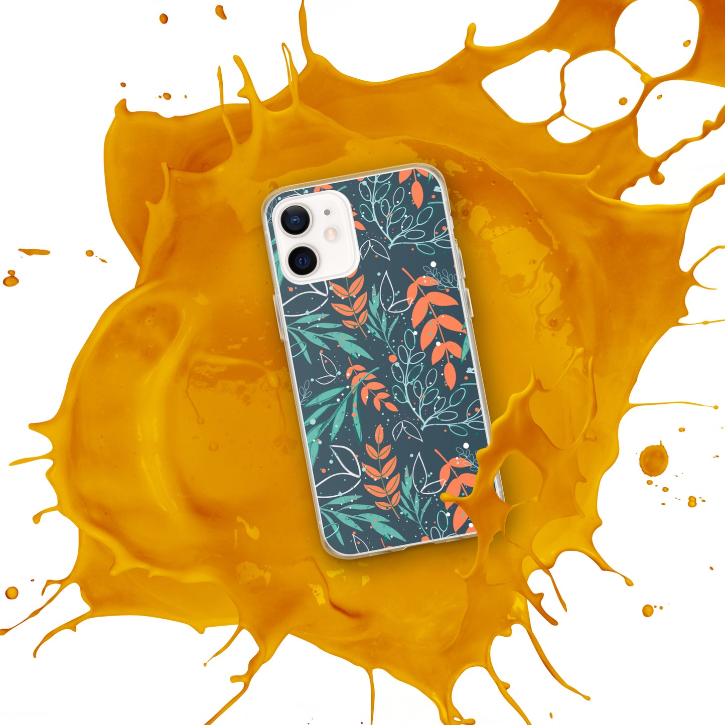 iPhone Case, Leaves blue