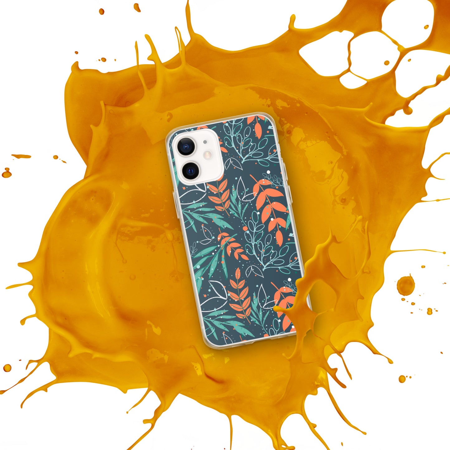 iPhone Case, Leaves blue