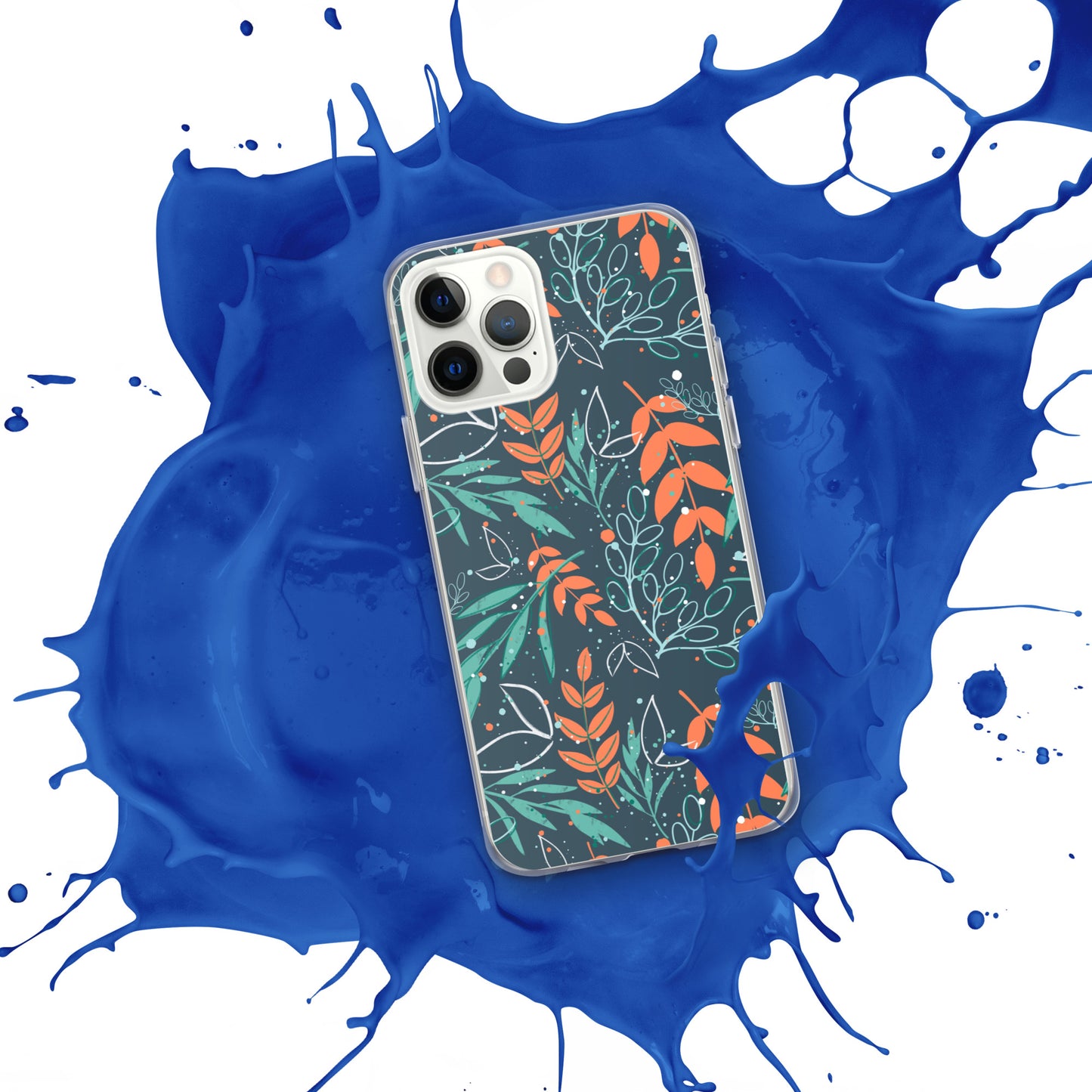 iPhone Case, Leaves blue