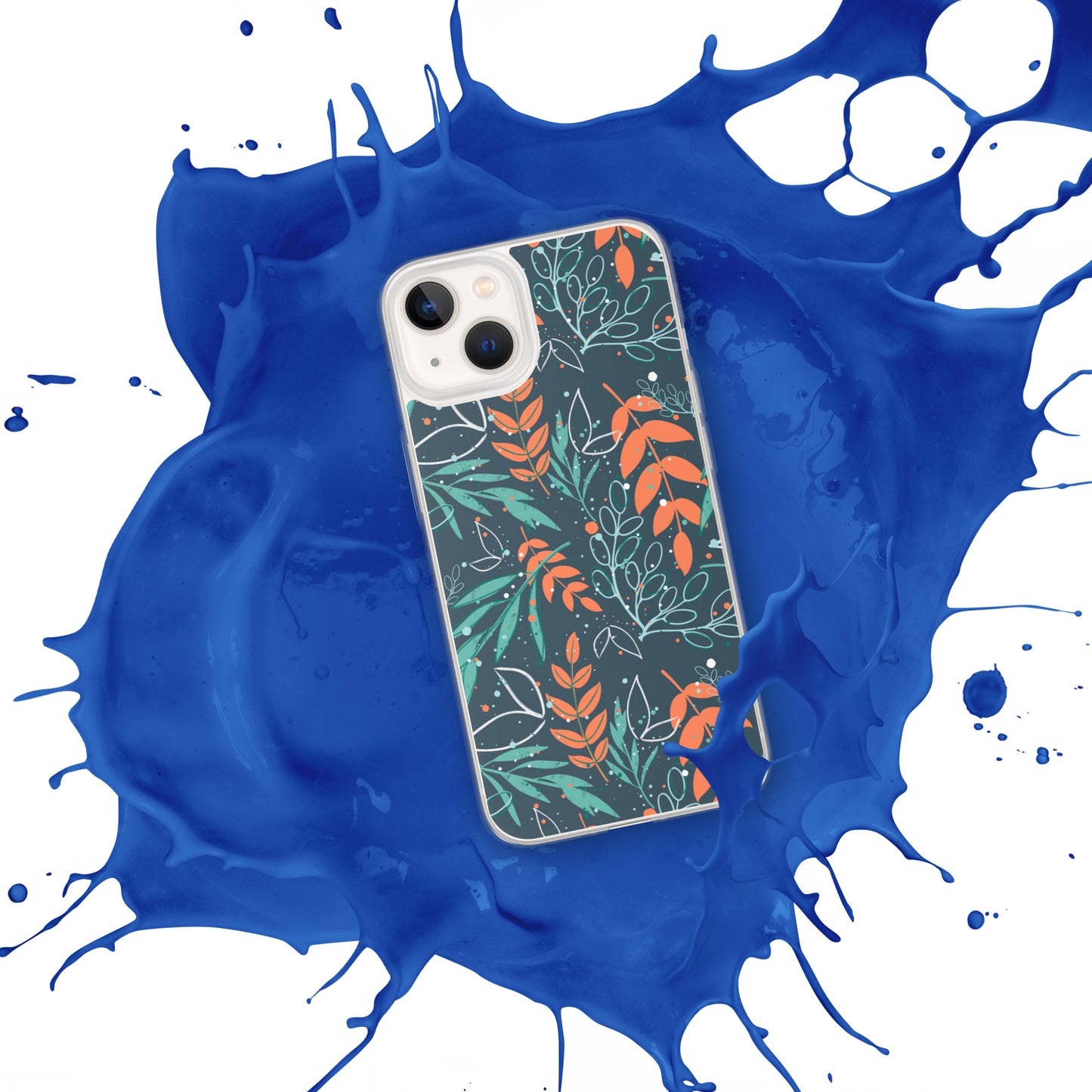 iPhone Case, Leaves blue