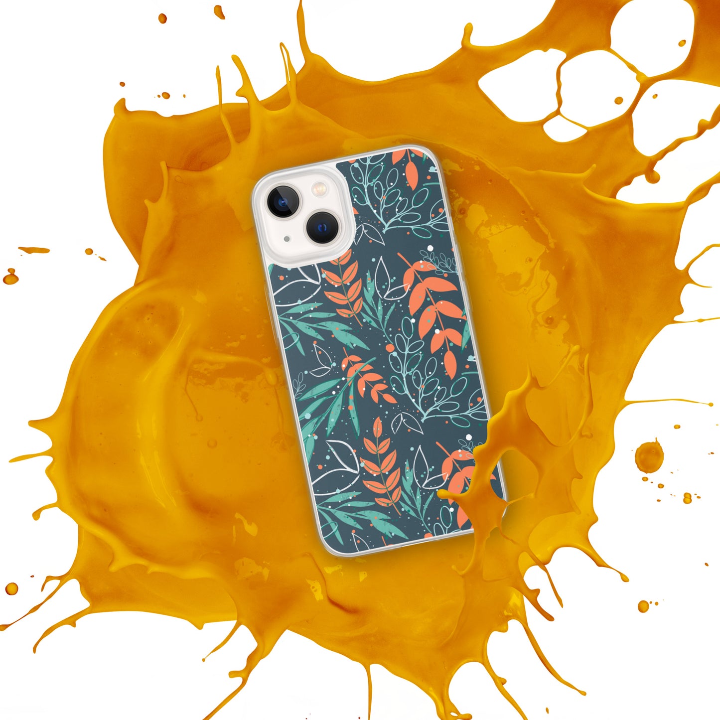 iPhone Case, Leaves blue