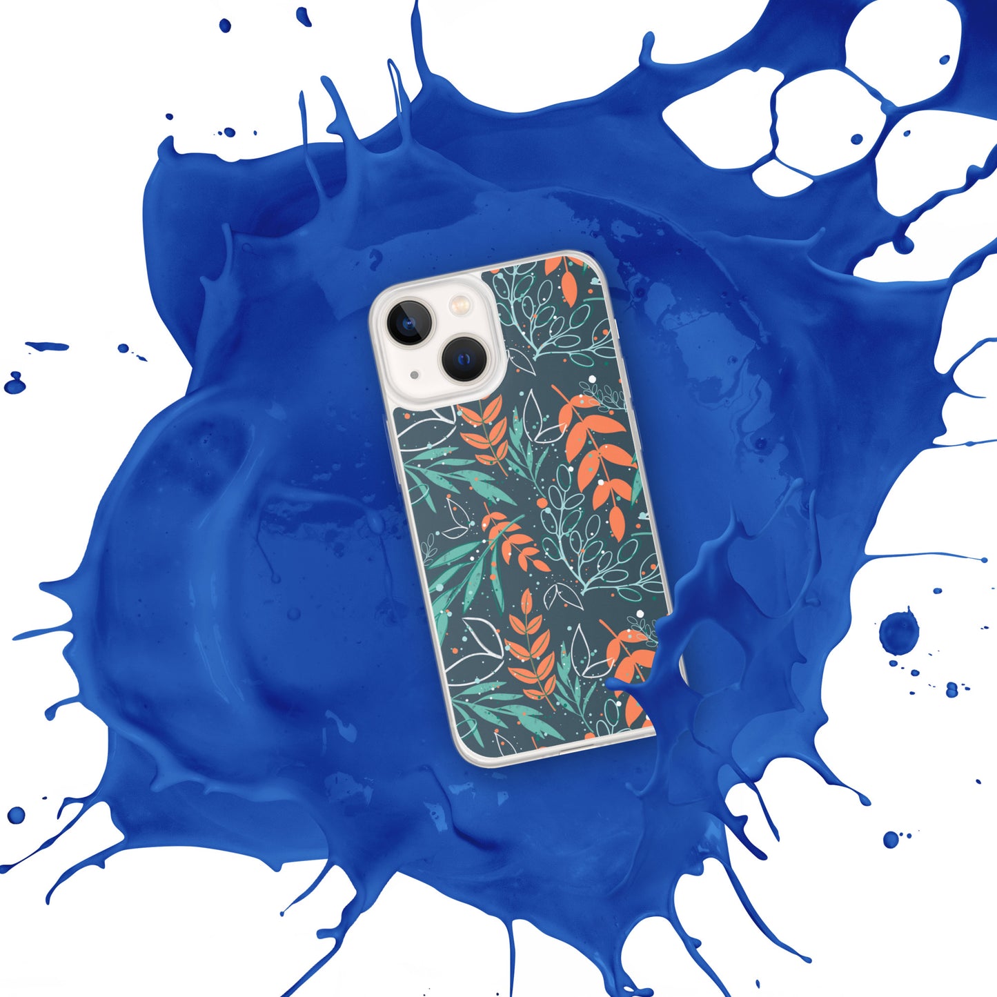 iPhone Case, Leaves blue