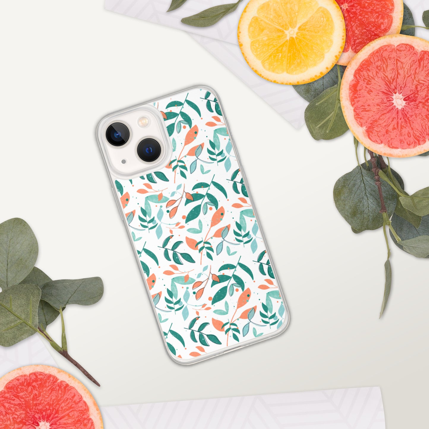 iPhone Case, Leaves white