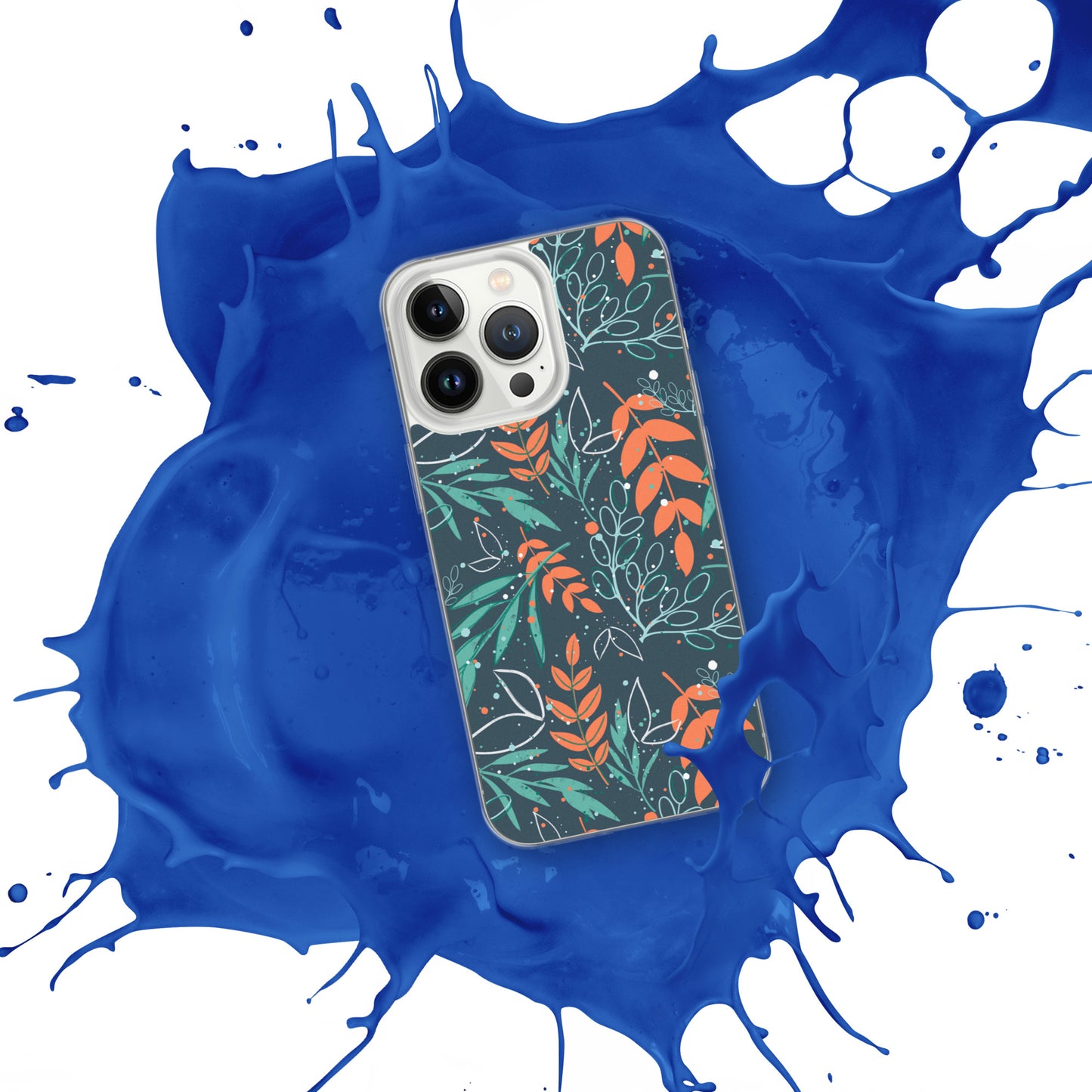 iPhone Case, Leaves blue