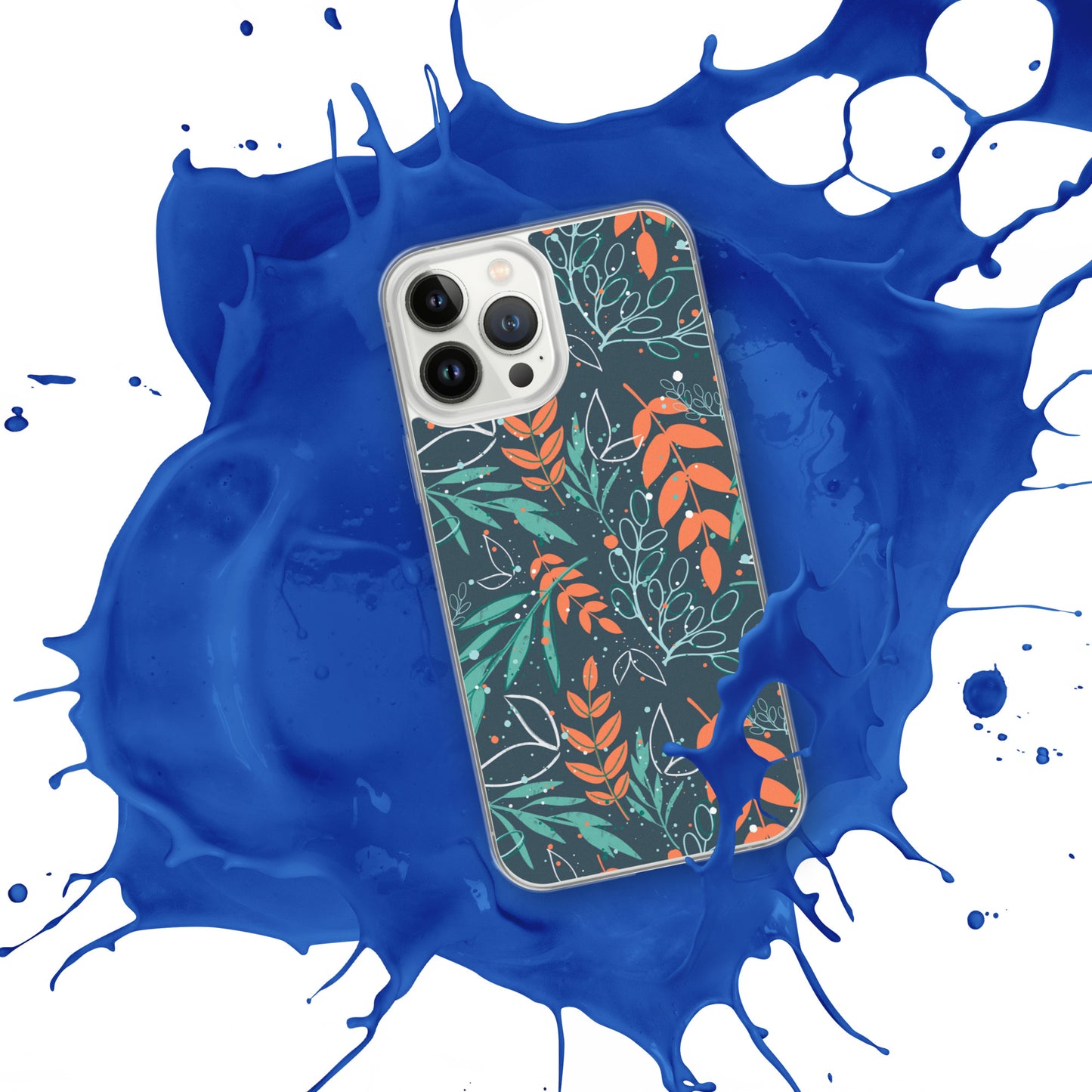 iPhone Case, Leaves blue