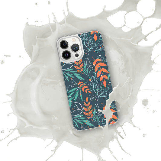 iPhone Case, Leaves blue