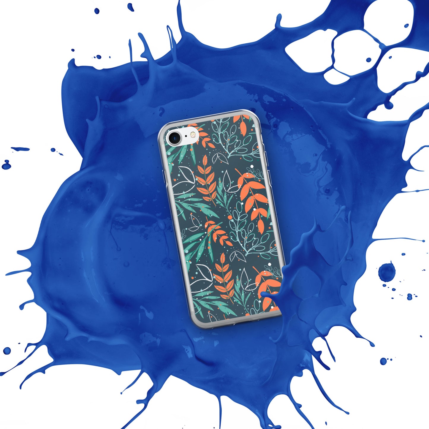 iPhone Case, Leaves blue