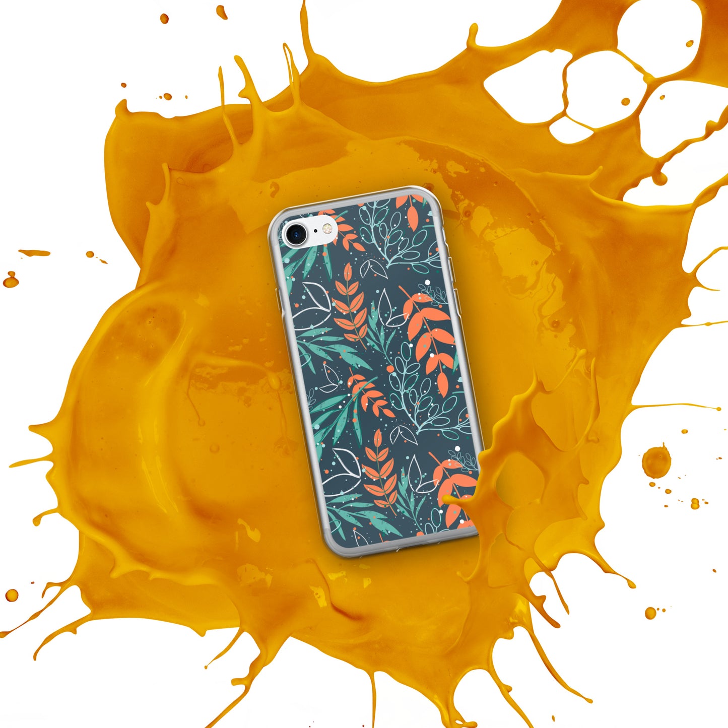 iPhone Case, Leaves blue