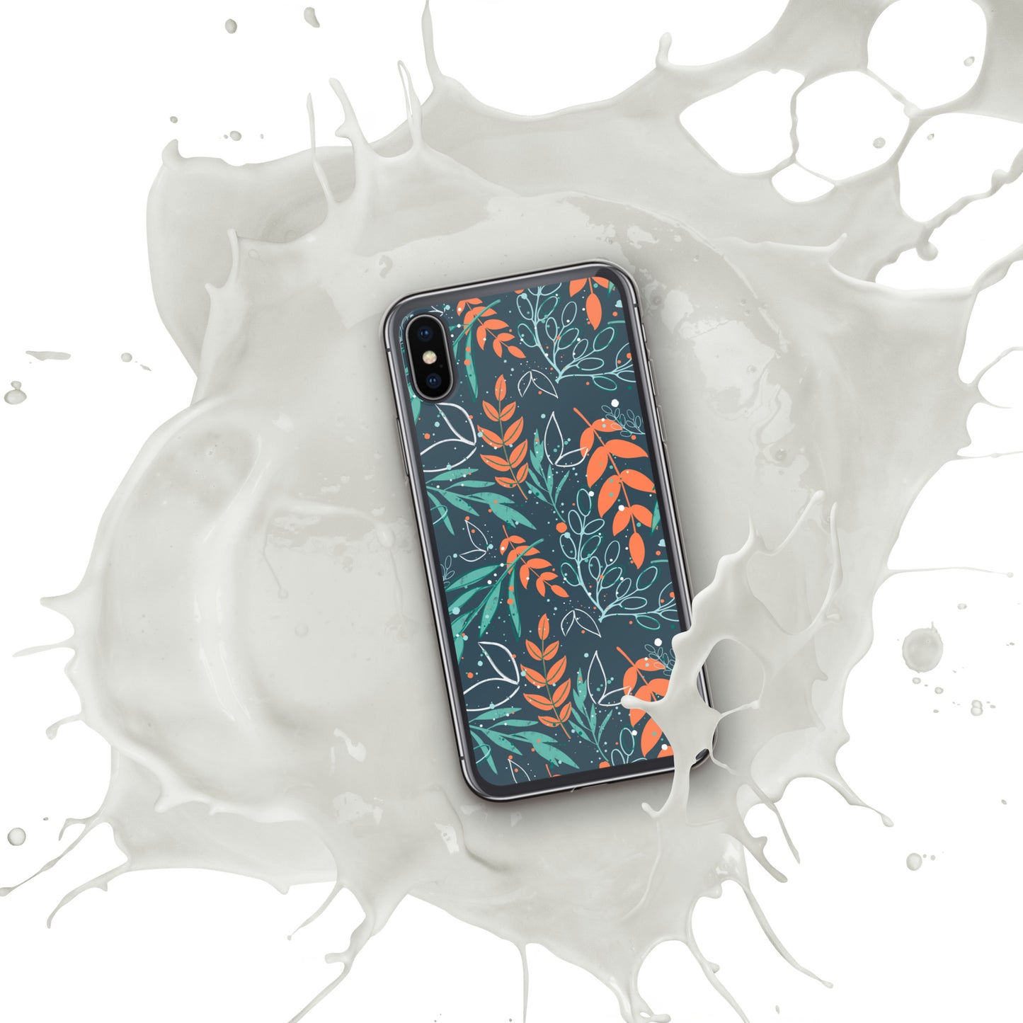 iPhone Case, Leaves blue