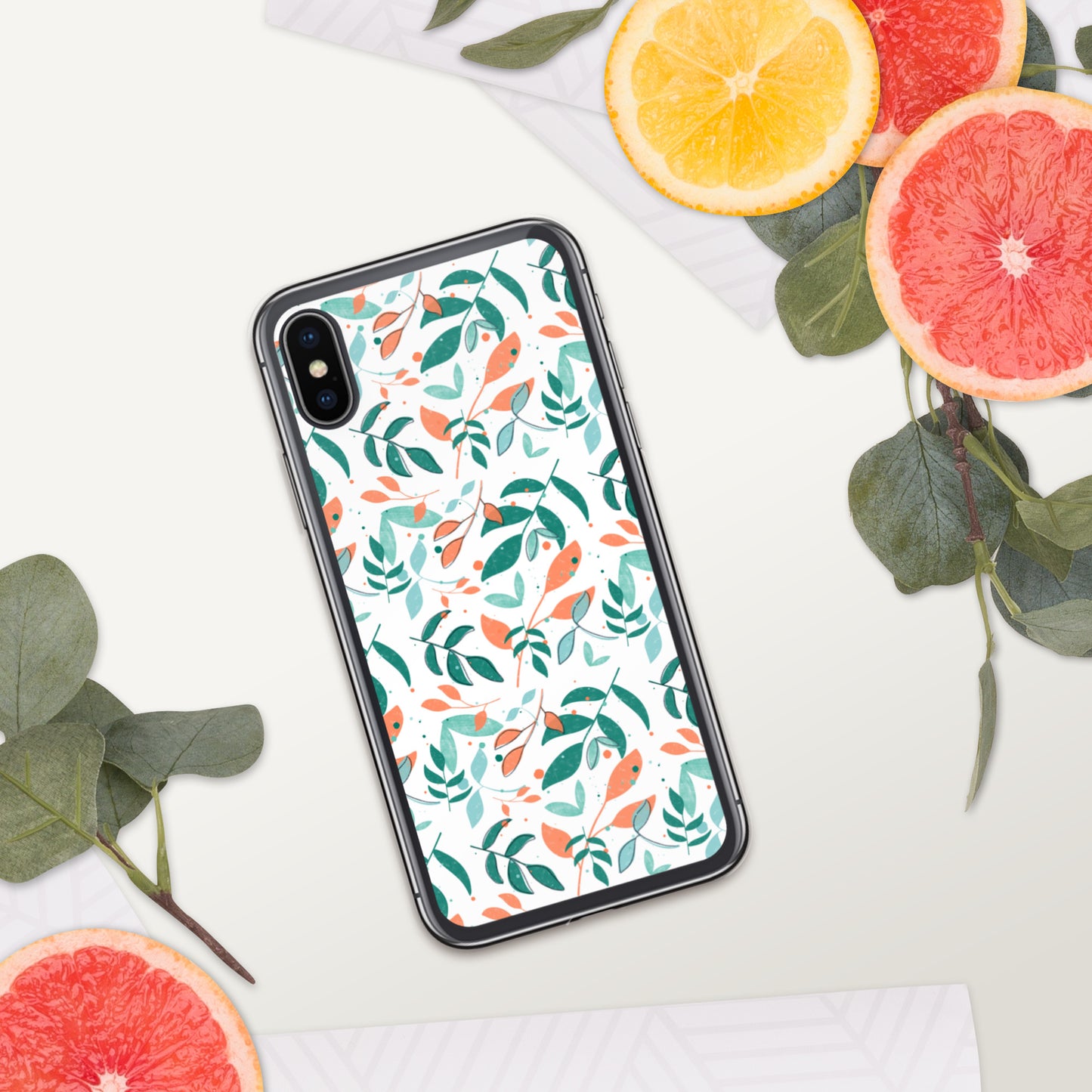 iPhone Case, Leaves white