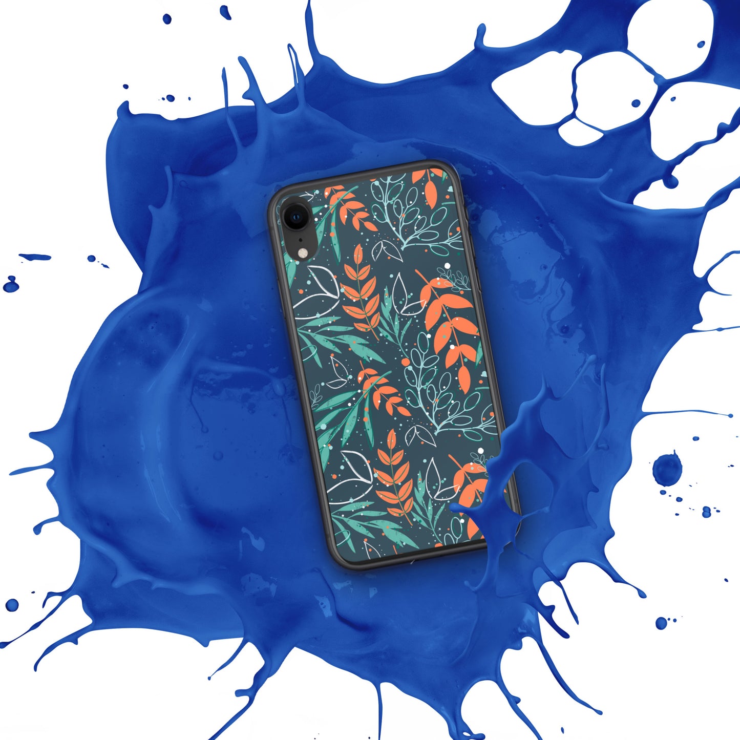 iPhone Case, Leaves blue