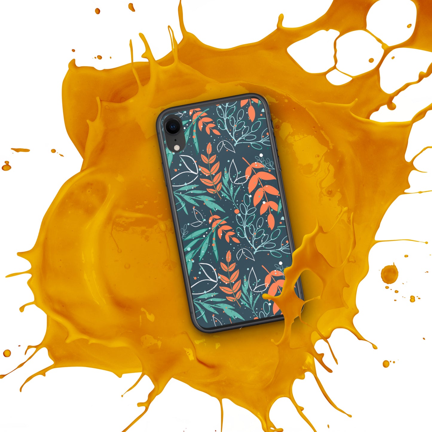 iPhone Case, Leaves blue