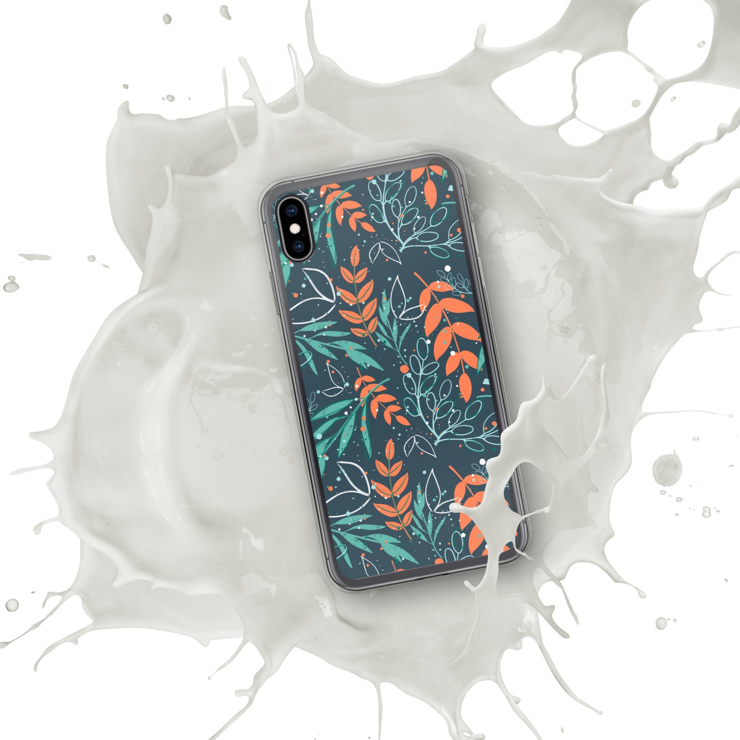 iPhone Case, Leaves blue