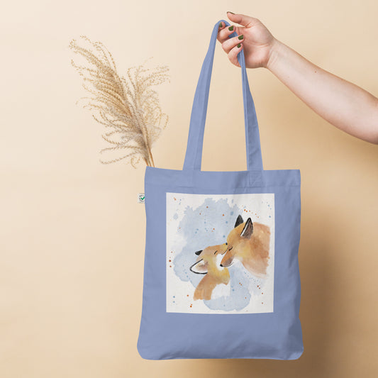 Organic fashion tote bag Foxes