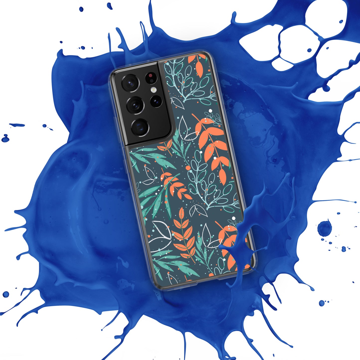 Samsung Case, Leaves blue