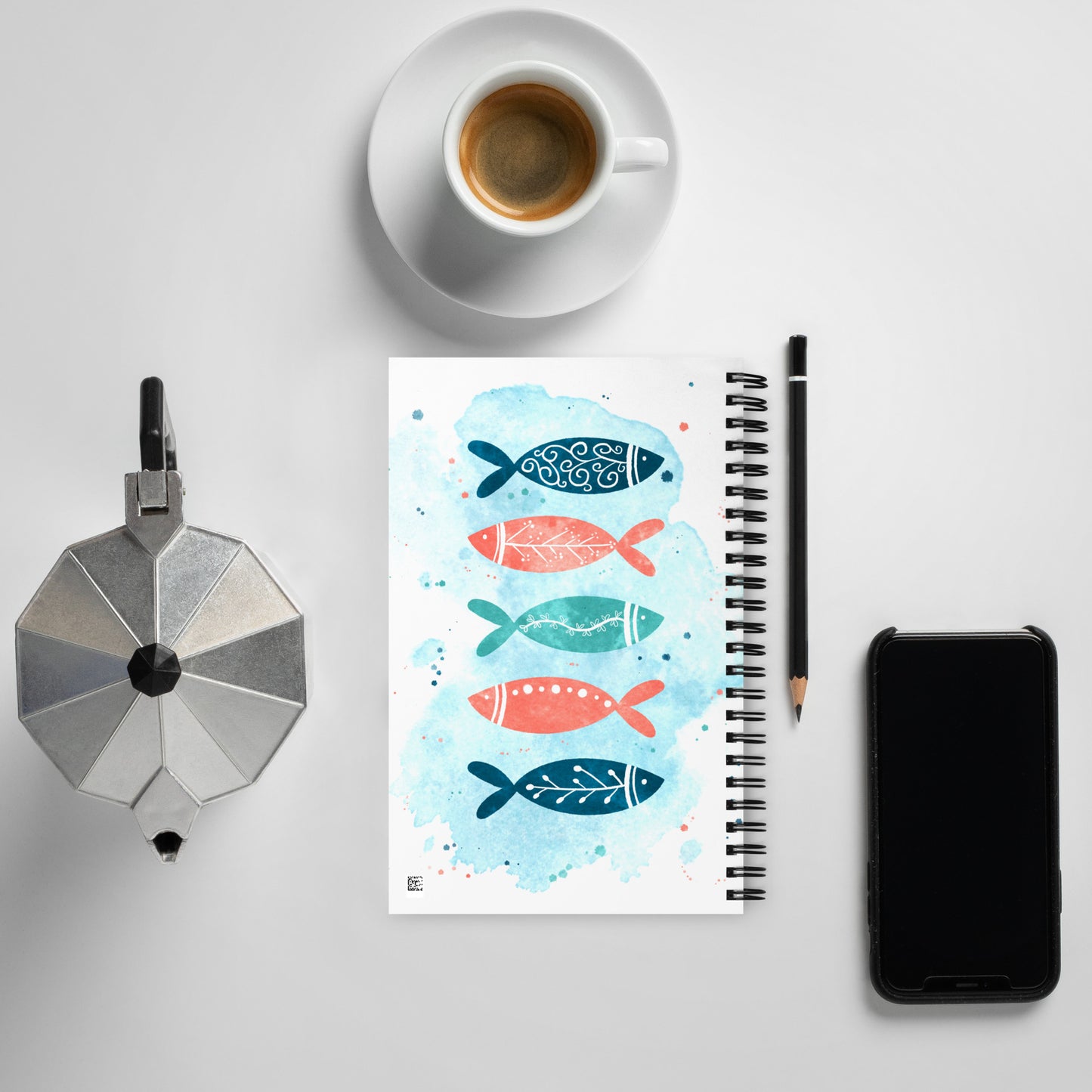 Spiral notebook, Colorful fish