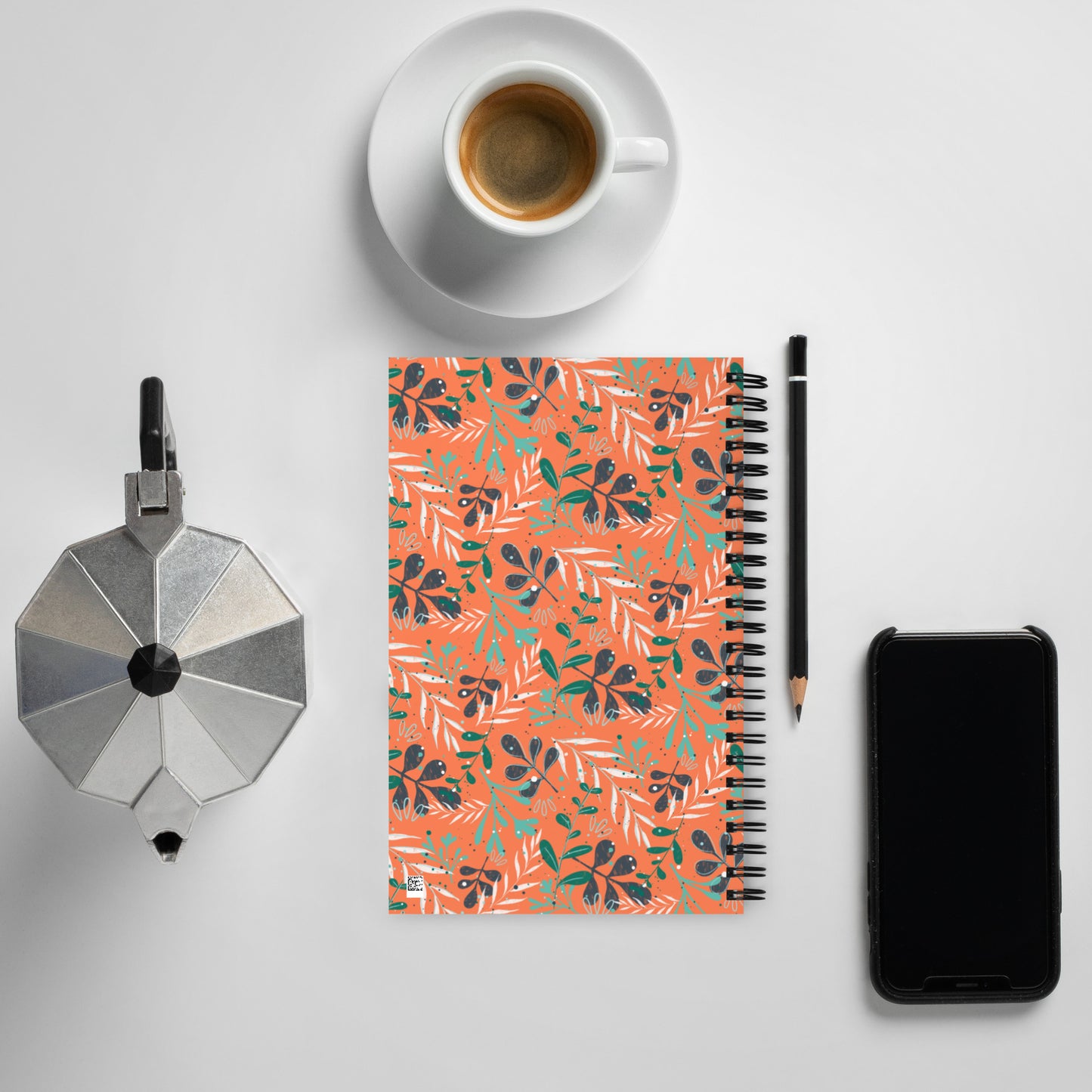 Spiral notebook, Leaves orange