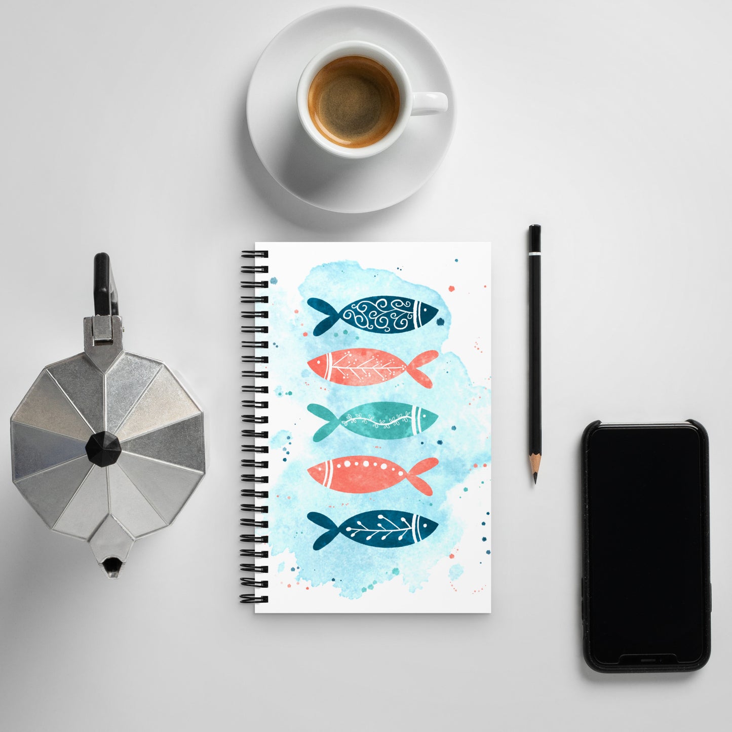 Spiral notebook, Colorful fish