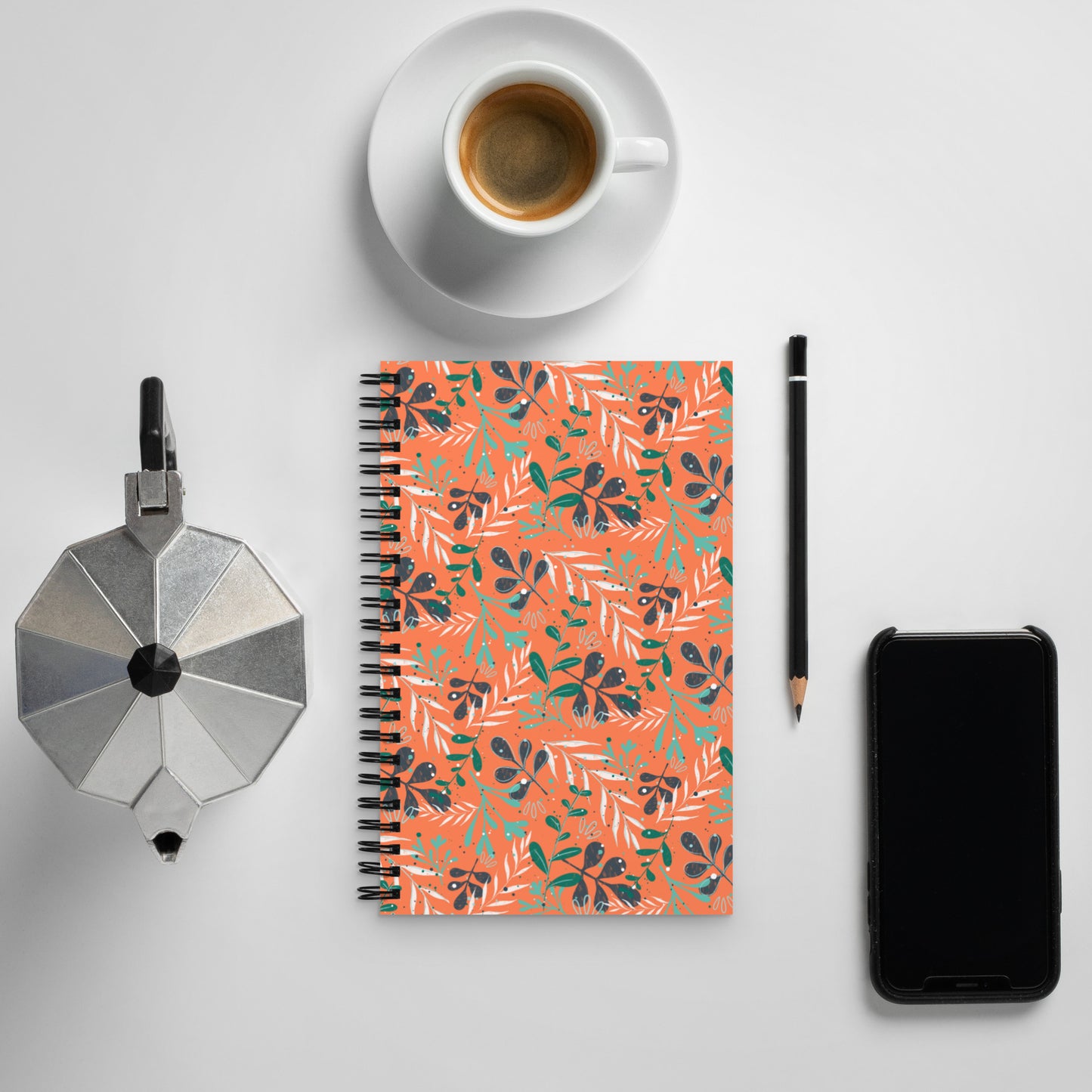 Spiral notebook, Leaves orange