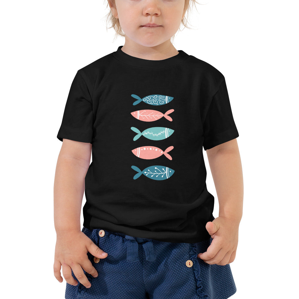 Toddler Short Sleeve Tee, Colorful fish