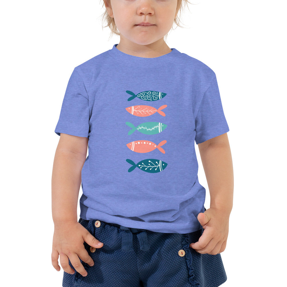 Toddler Short Sleeve Tee, Colorful fish