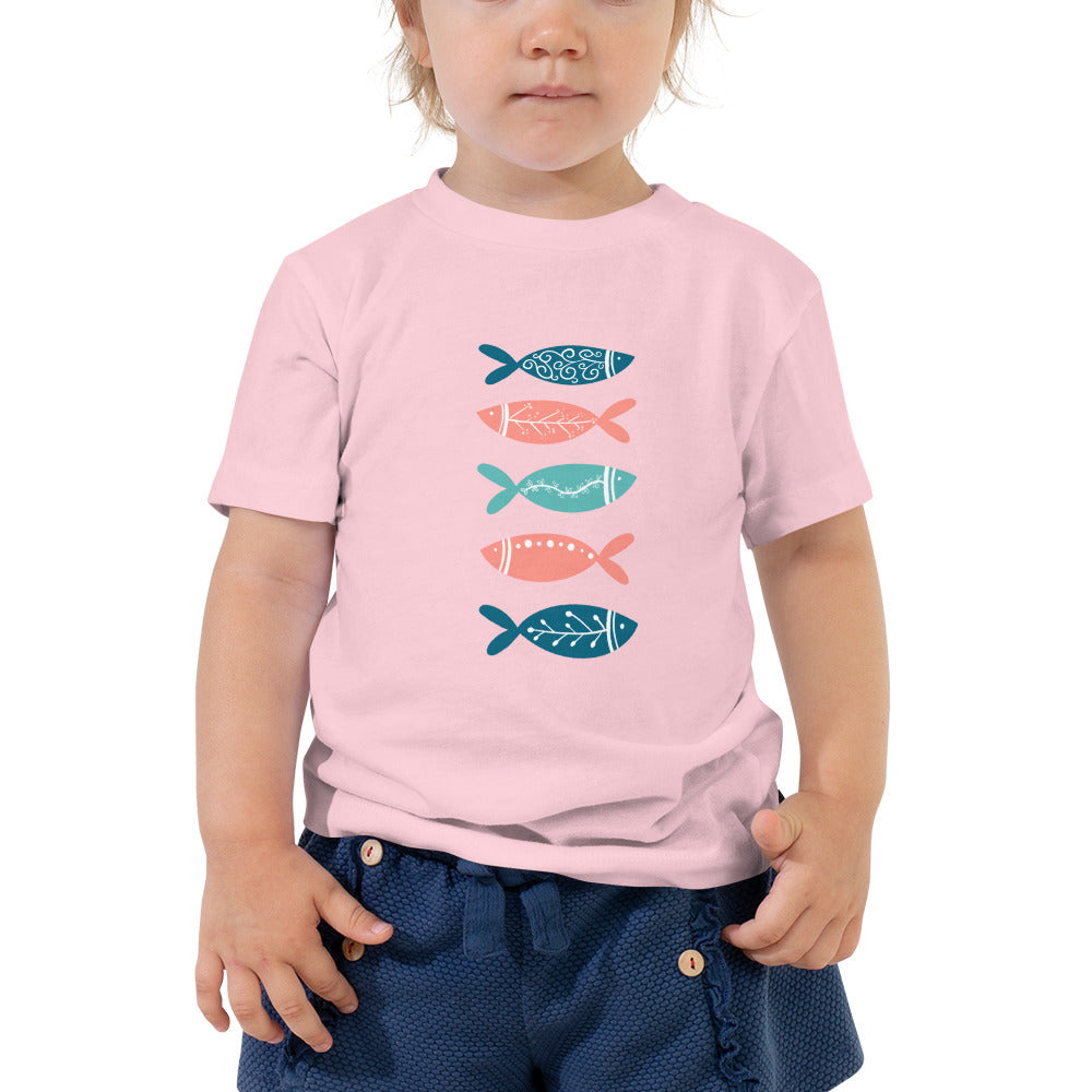 Toddler Short Sleeve Tee, Colorful fish