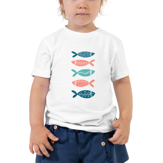 Toddler Short Sleeve Tee, Colorful fish