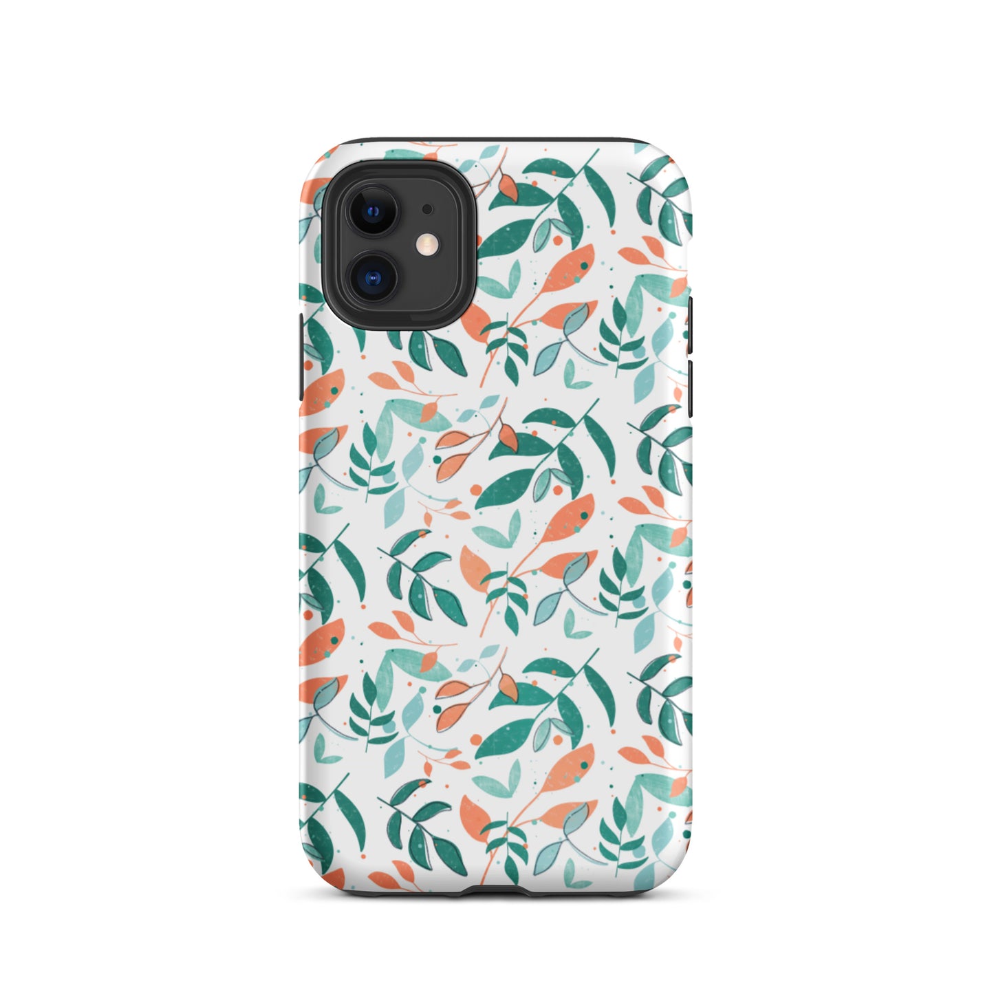 Tough iPhone case, Leaves white