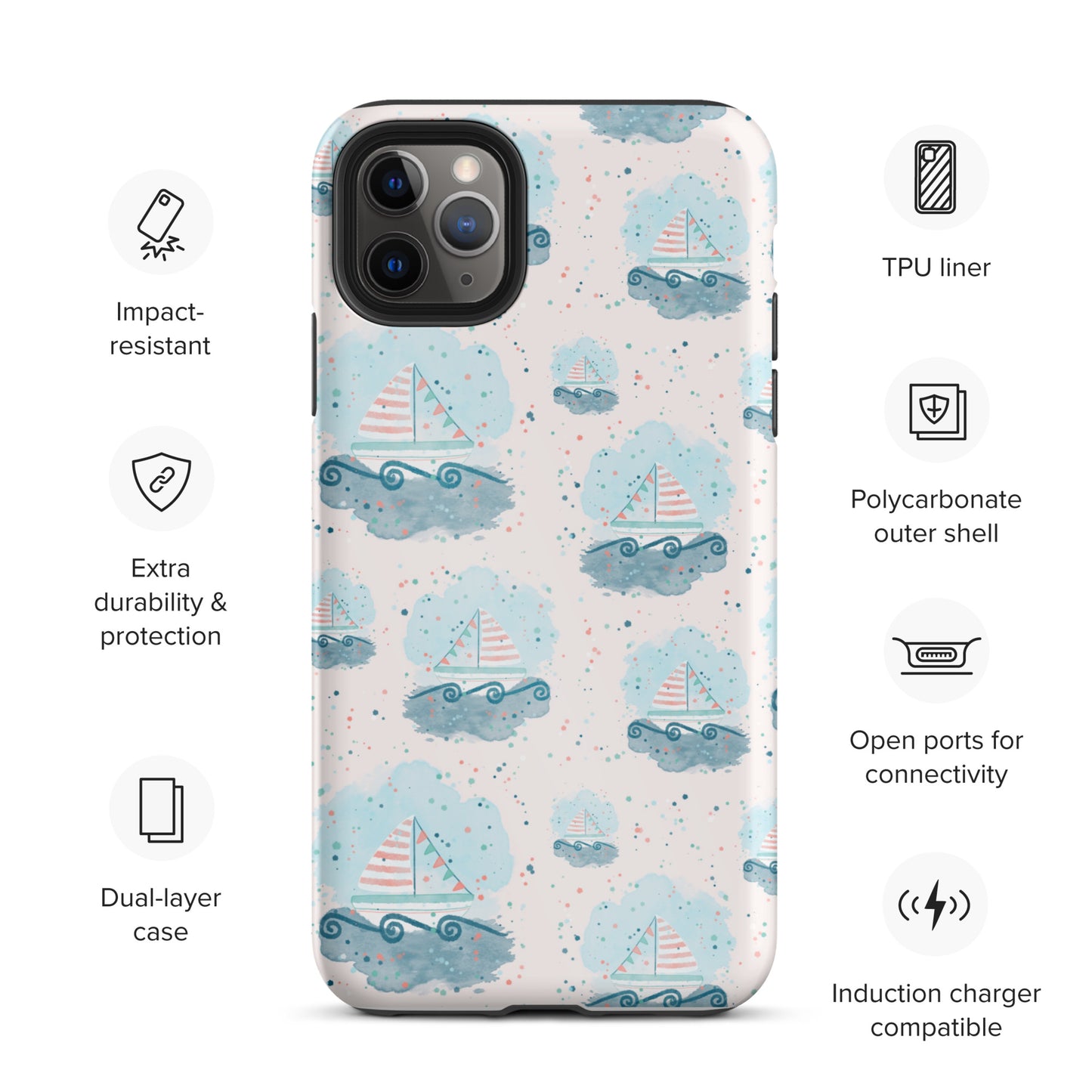 Tough iPhone case, Sail boats