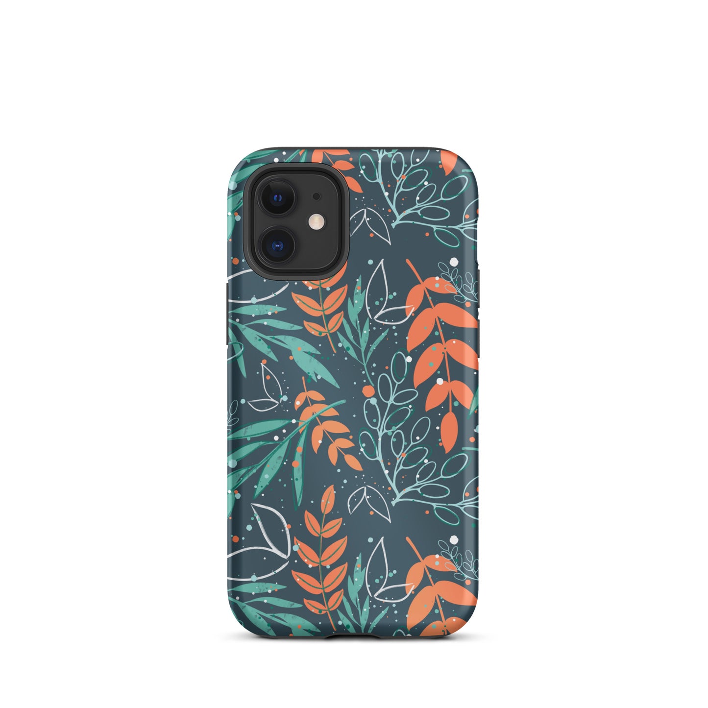 Tough iPhone case, Leaves blue