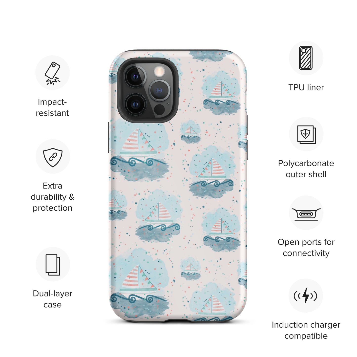 Tough iPhone case, Sail boats