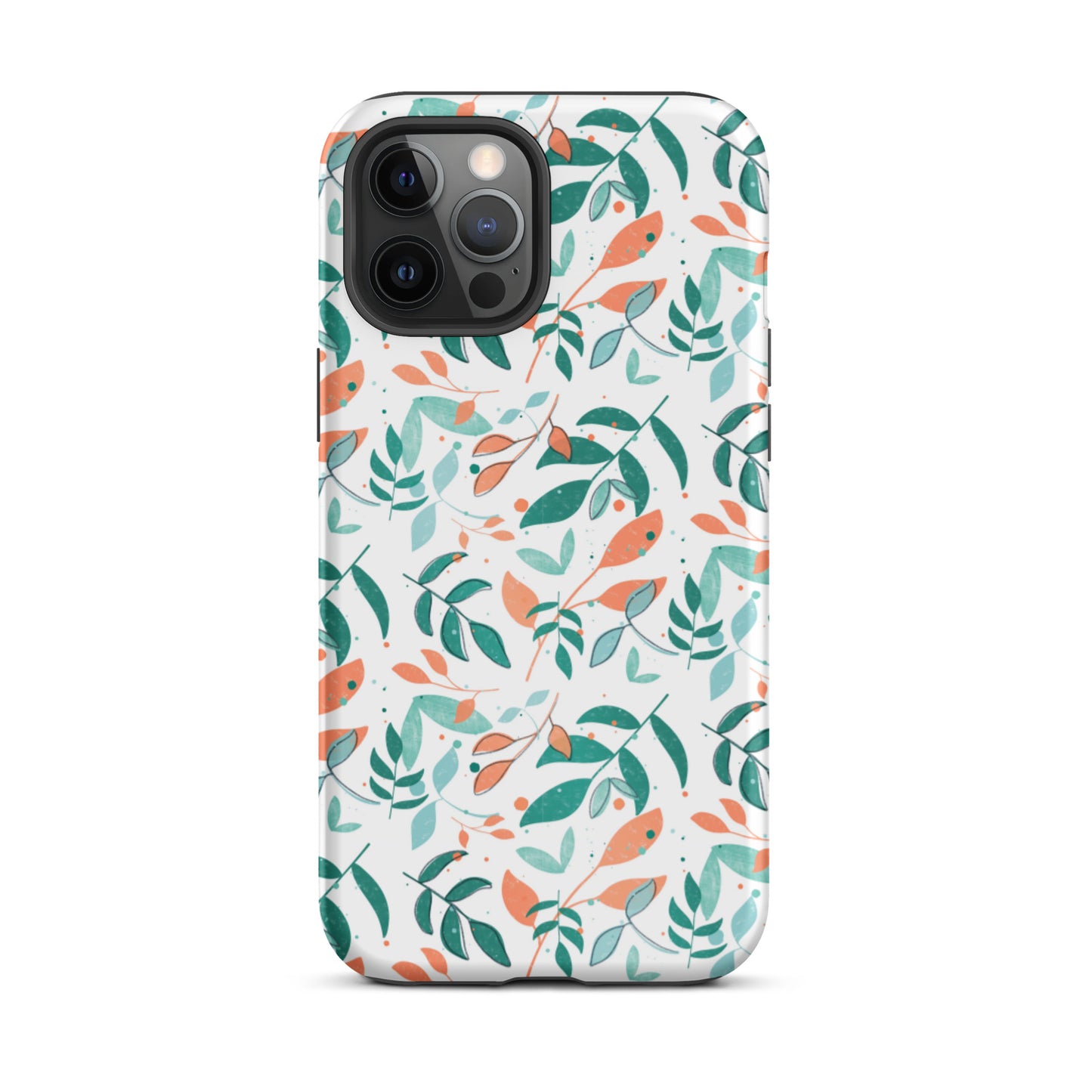 Tough iPhone case, Leaves white