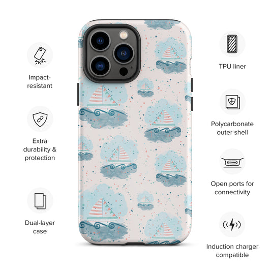 Tough iPhone case, Sail boats