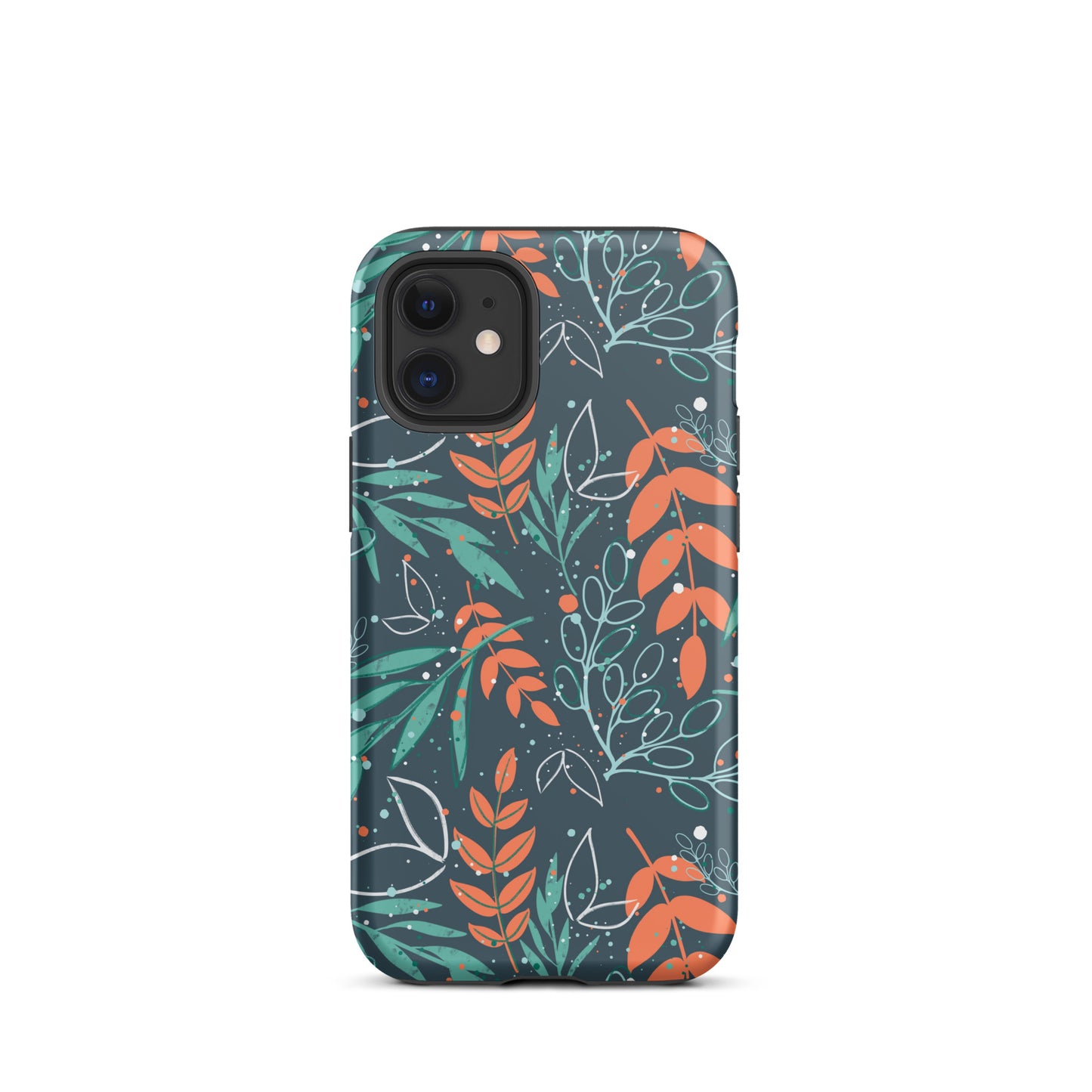 Tough iPhone case, Leaves blue