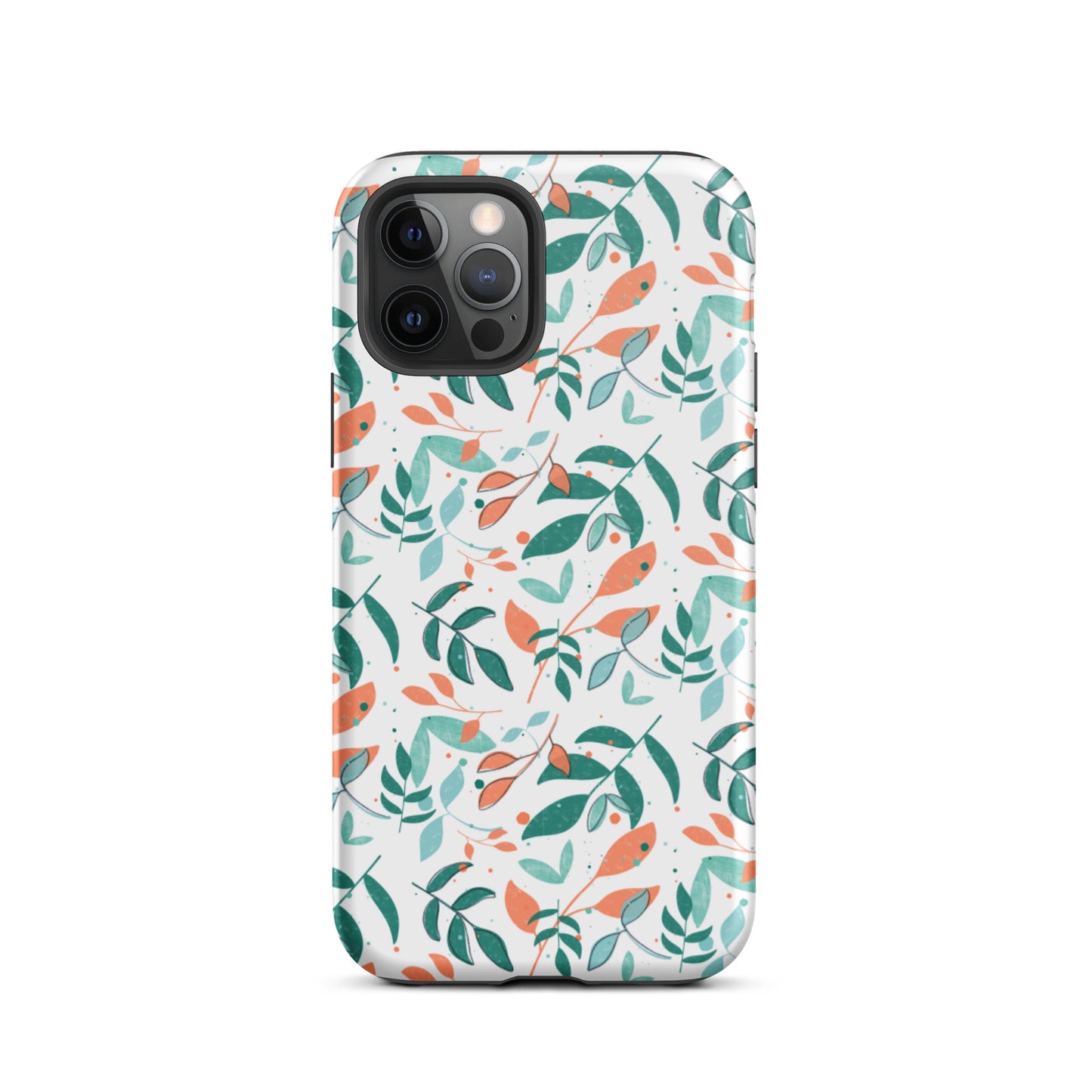 Tough iPhone case, Leaves white