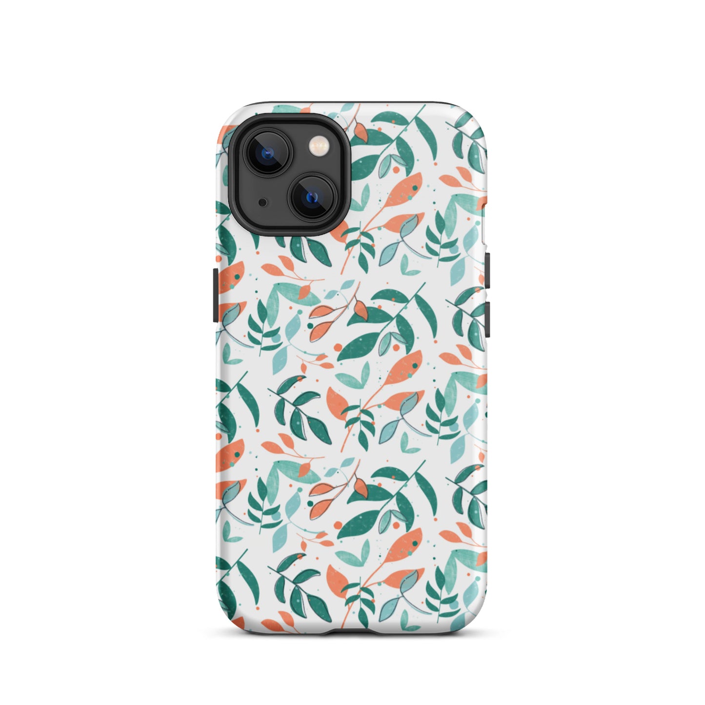 Tough iPhone case, Leaves white