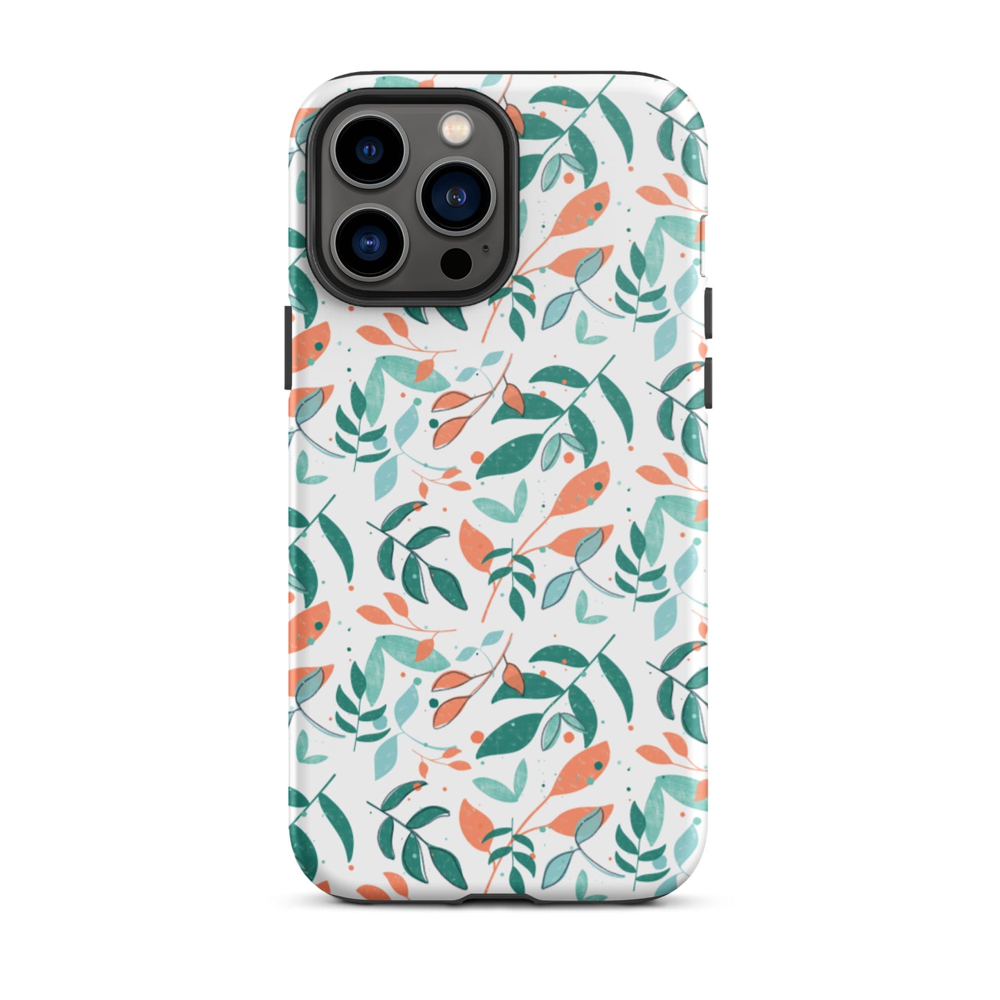 Tough iPhone case, Leaves white